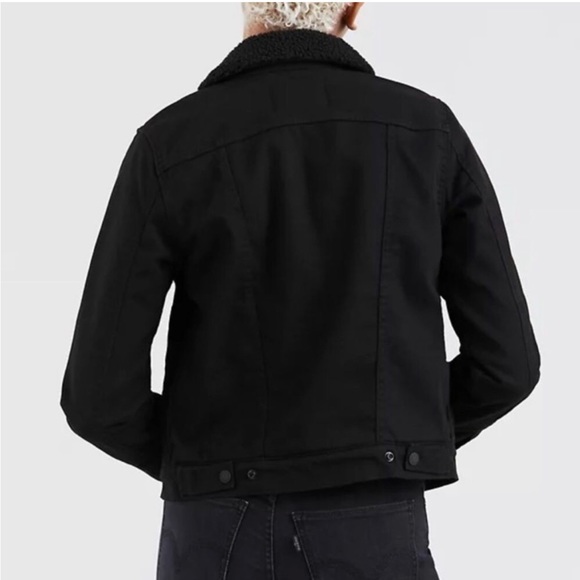 NWT Levi’s Sherpa Original Trucker Jean Jacket Black L - Picture 2 of 10